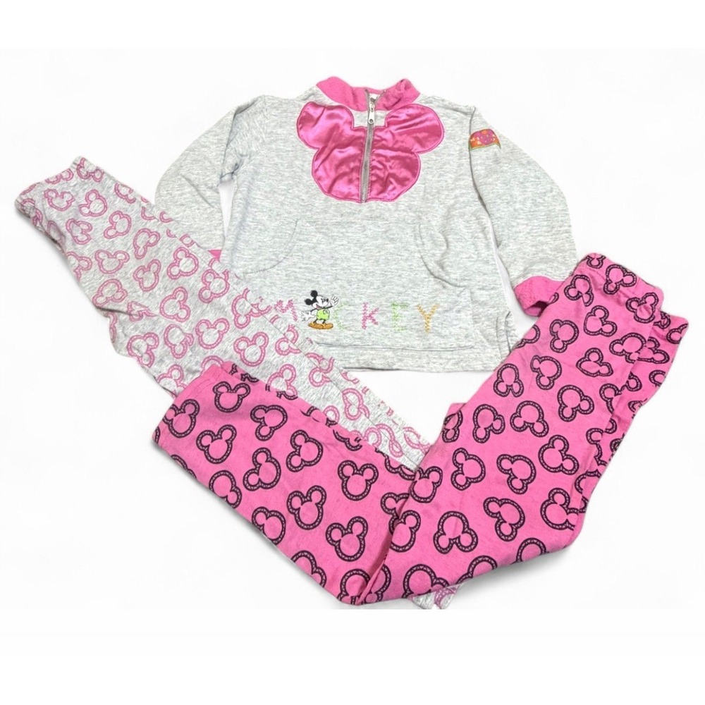 Vintage Mickey & Co Disney Girls Size 4 Outfit Lot Sweatshirt 2 Pants Pink